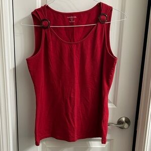 Croft & Borrow Bold Red Tank Top with Ring Accents